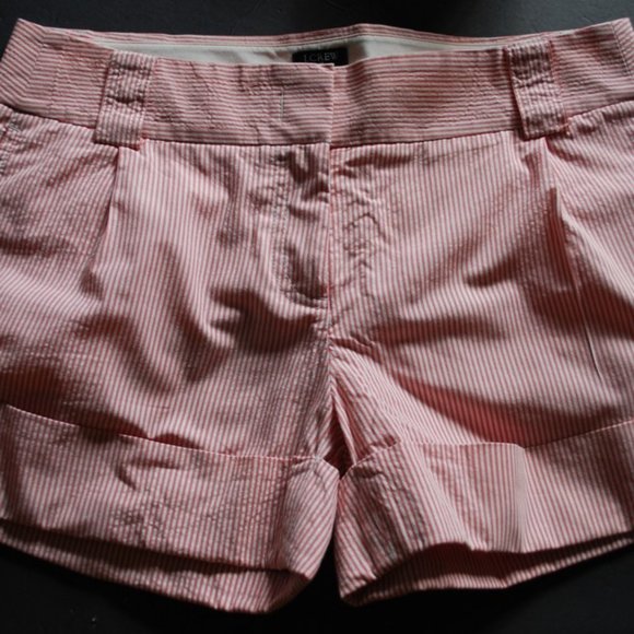 J. Crew Factory Pants - J Crew City Fit Red White Seersucker Shorts Sz 6